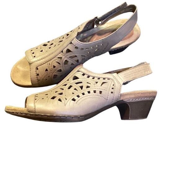 Rockport Cobb Hill Abbott Hi Vamp Yellow Leather Slingback Sandal size 10 N - Picture 4 of 6